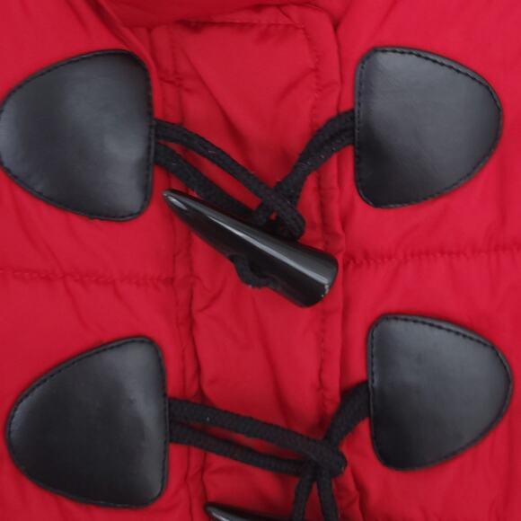 Liz Claiborne Puffer Vest Red Large Women, Sleeveless Jacket, Toggle Buttons - Picture 5 of 5